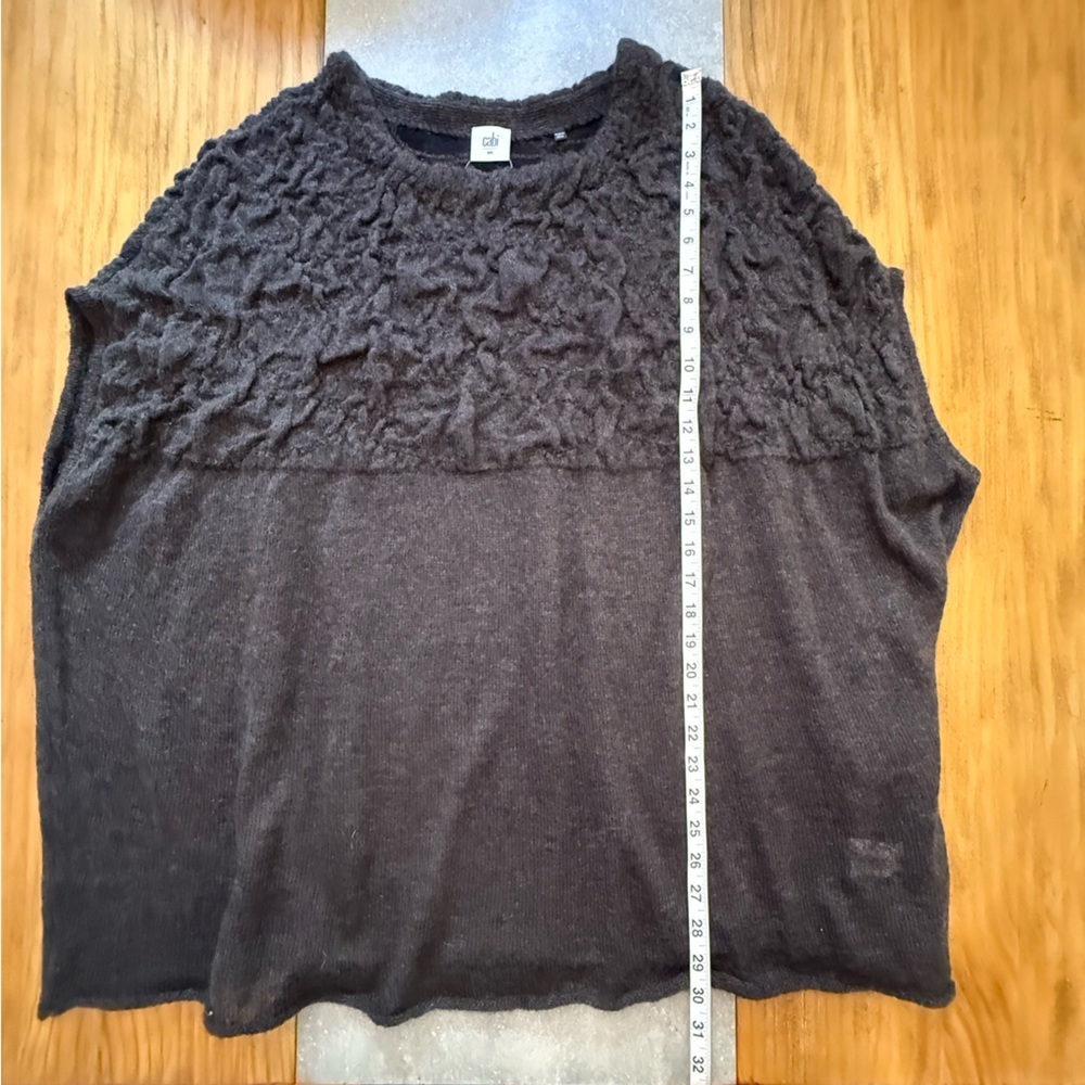 Cabi Waverly Poncho Charcoal Dark Gray Lightweight Wool Blend Size Small - Picture 7 of 10